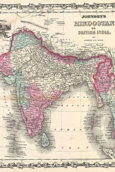 Johnson Map of India 1862