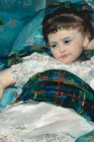 Little Girl in Blue Armchair