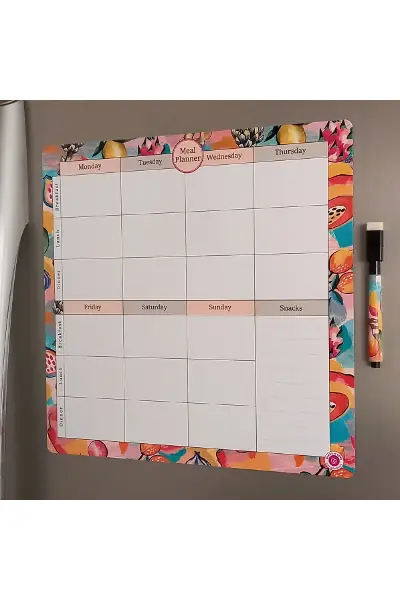 Fresca Magnetic Rewritable Weekly Meal Planner on fridge